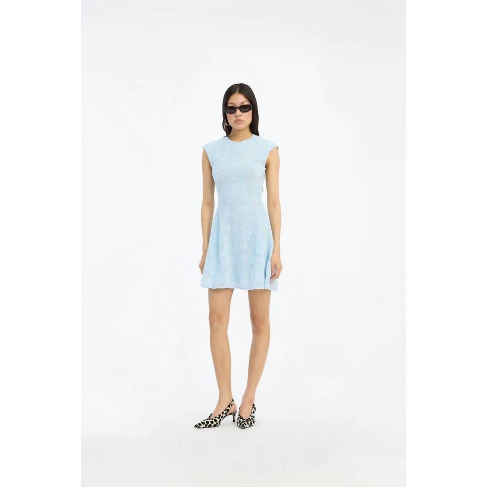 NEW ROTATE mesh mini dress in light blue